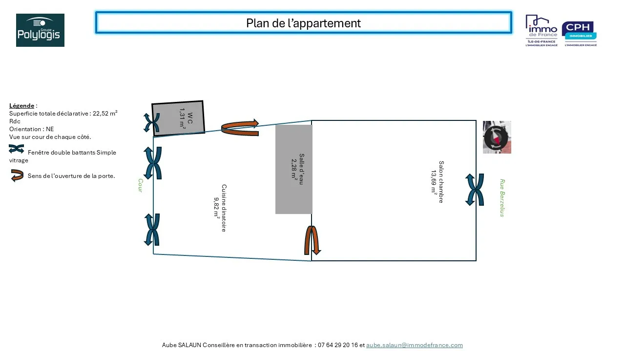 Appartement 2 pièces lumineux à Paris XVII - Brochant 