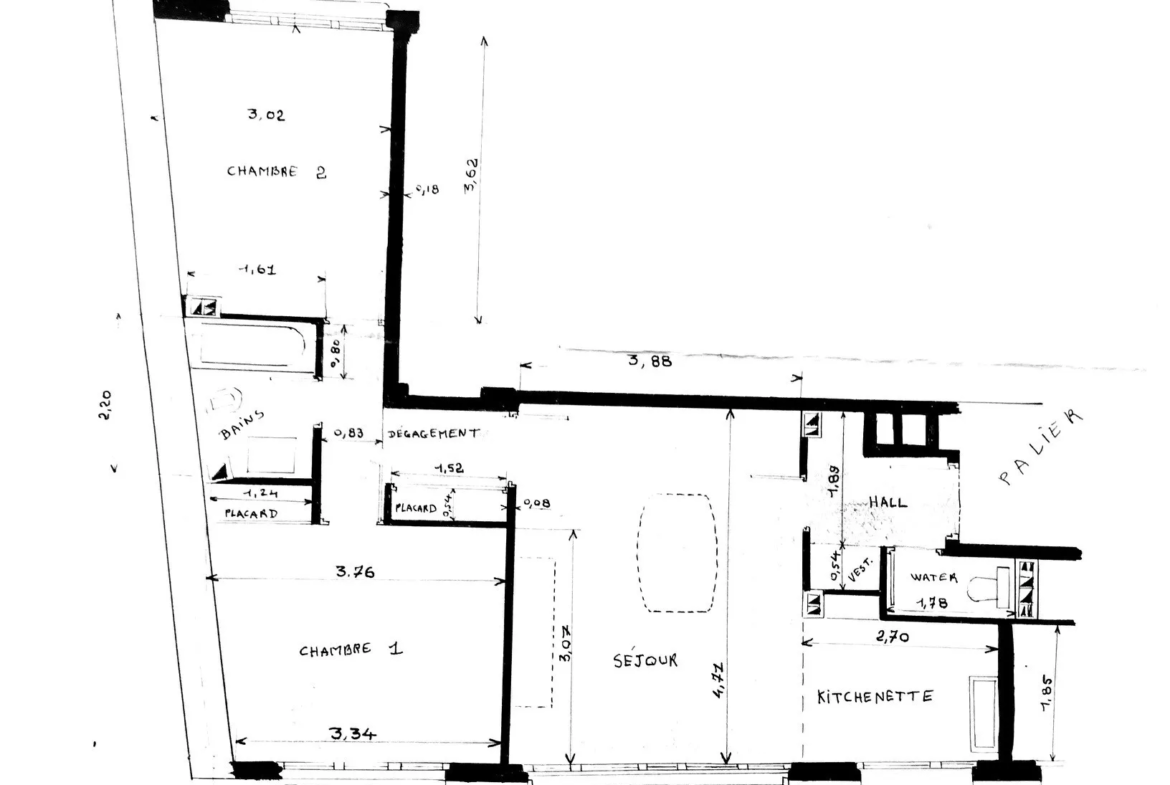 Appartement de 3 pièces lumineux à vendre à Villejuif 