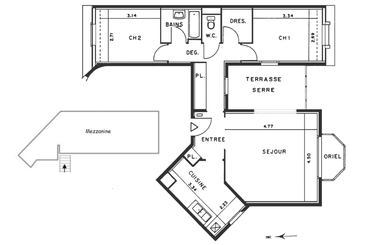 Appartement atypique 3/4 pièces à Creteil avec jardin d'hiver 