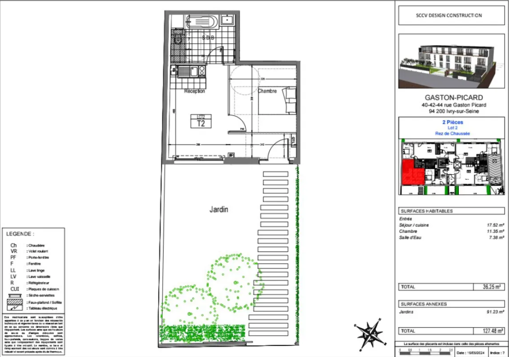 2 pièces avec jardin privatif à Ivry-sur-Seine