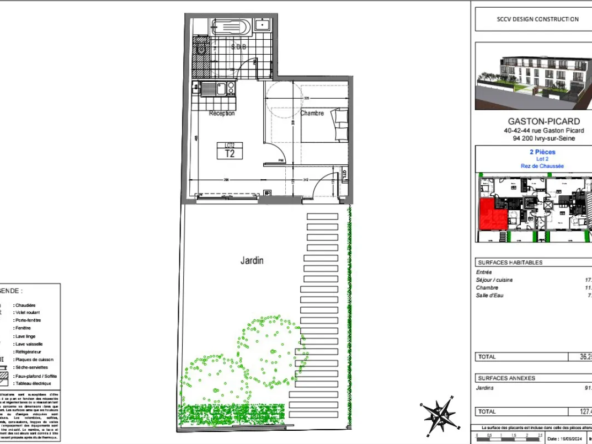 2 pièces avec jardin privatif à Ivry-sur-Seine