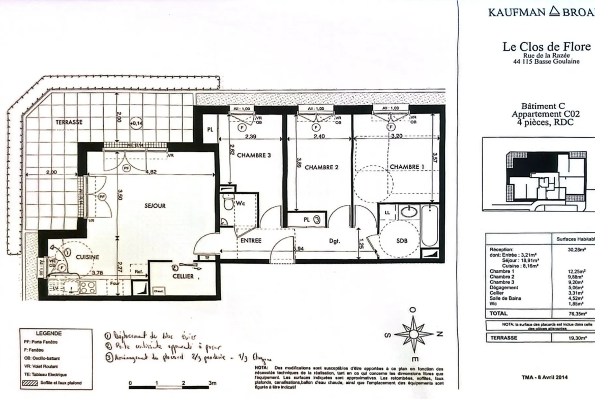 Appartement T4 avec Terrasse à Basse-Goulaine 