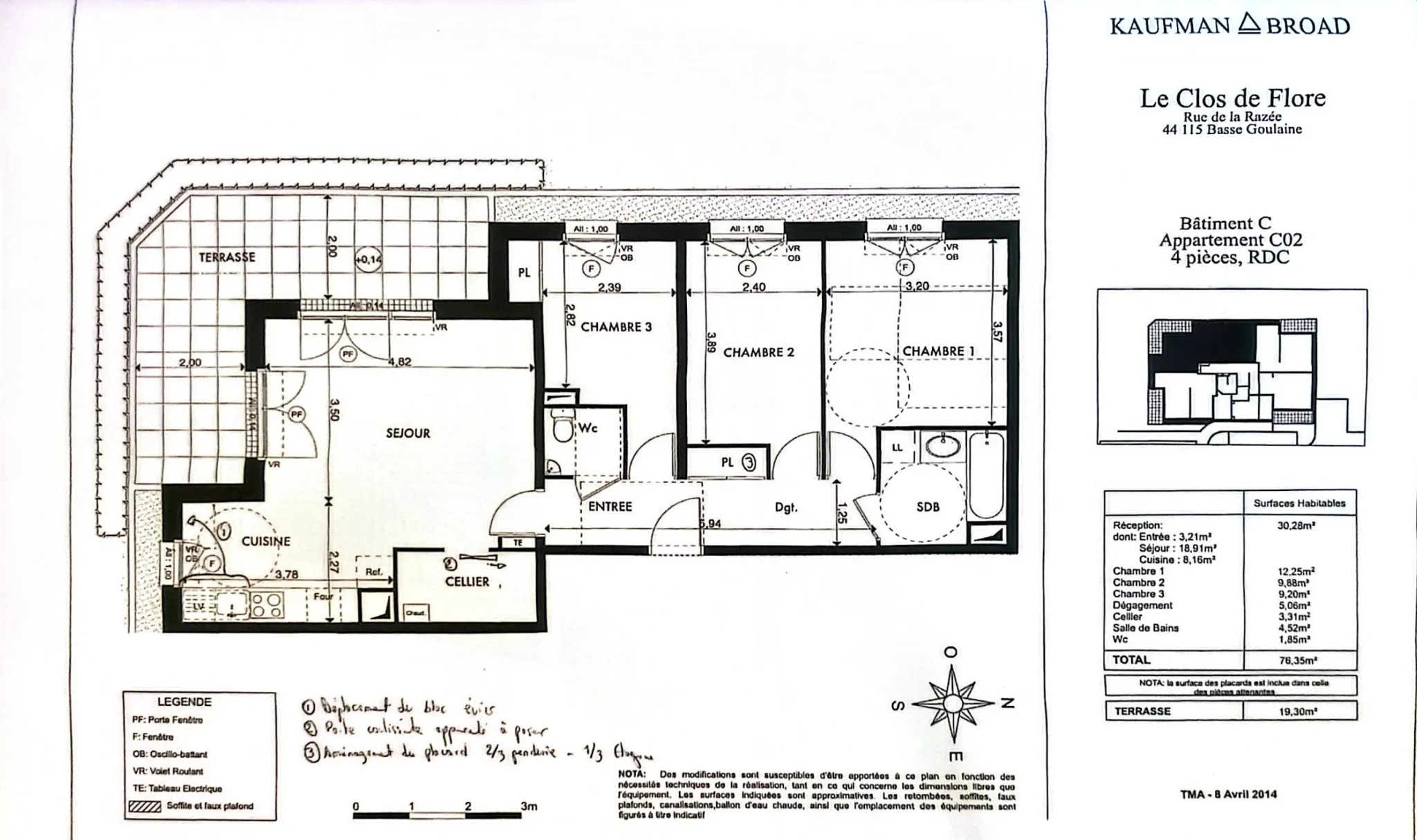 Appartement T4 avec Terrasse à Basse-Goulaine 