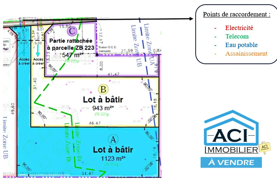 Terrain constructible de 1123 m² à Luzinay - Libre de constructeur 