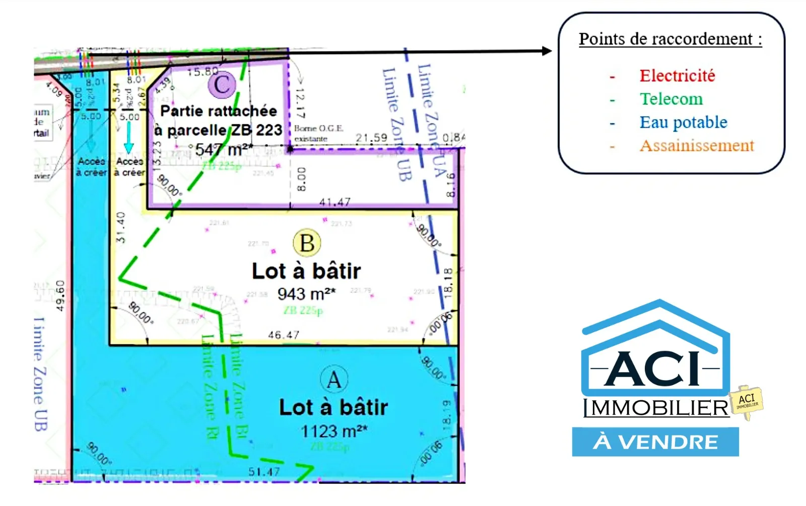 Terrain constructible de 1123 m² à Luzinay - Libre de constructeur 