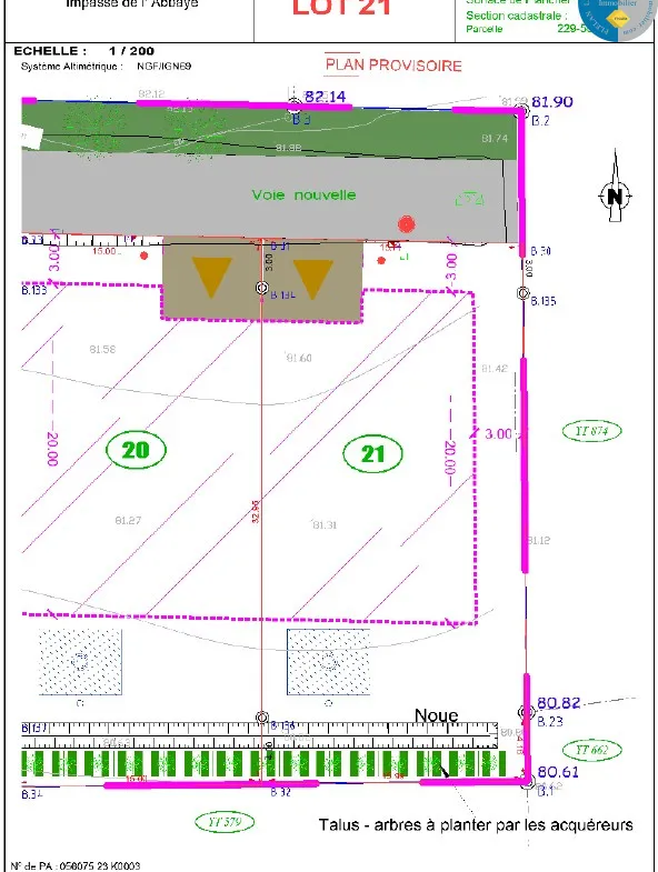 Terrain constructible de 514 m² à vendre à GUER (56380) 