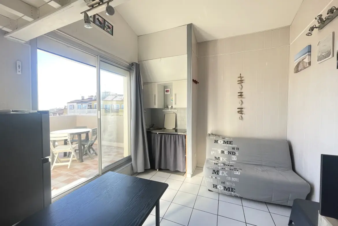 Studio avec grande mezzanine et terrasse de 17m² au Cap d'Agde 