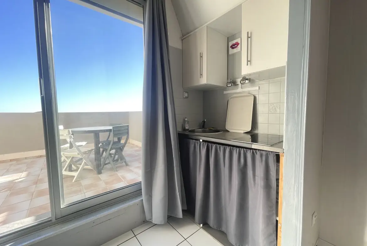 Studio avec grande mezzanine et terrasse de 17m² au Cap d'Agde 