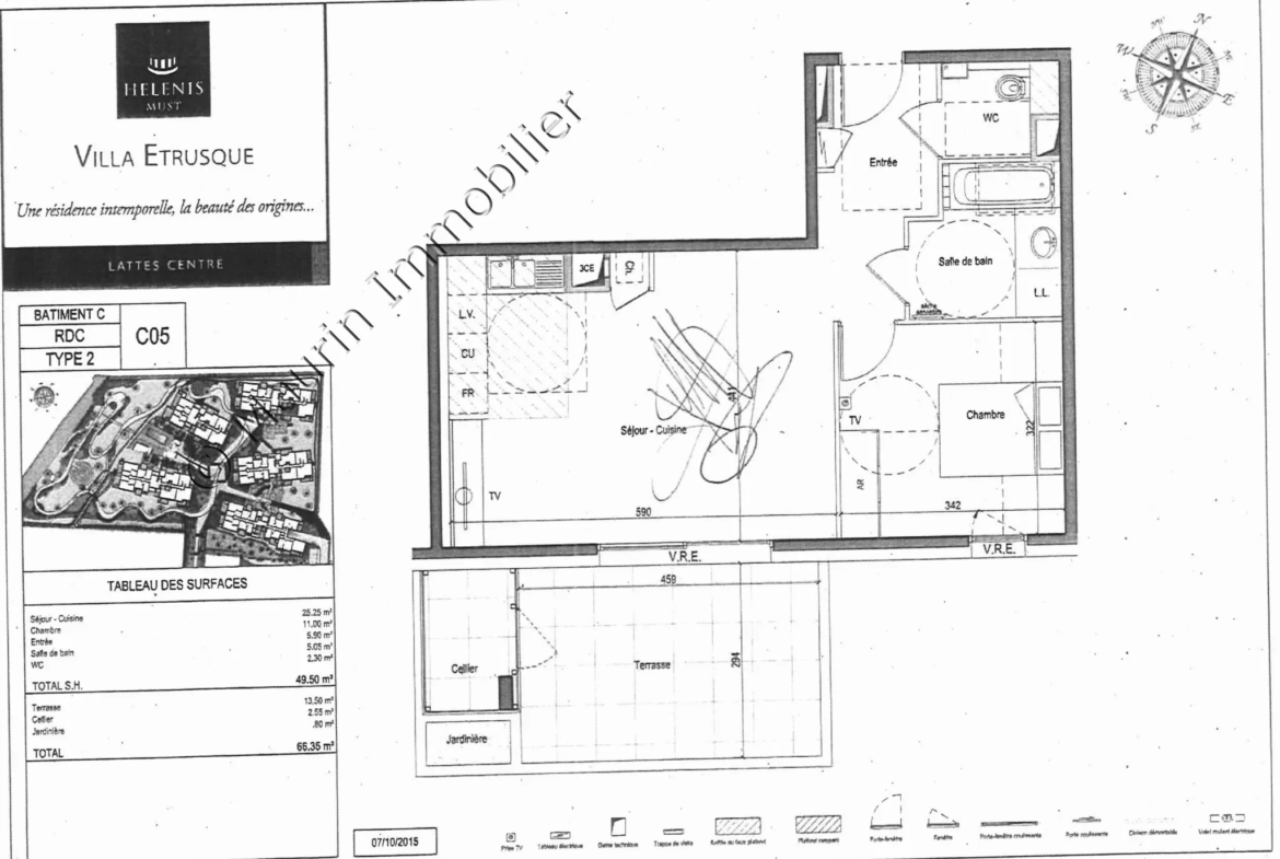 Lattes - Appartement T2 de 50m² avec Terrasse et 2 Parkings 