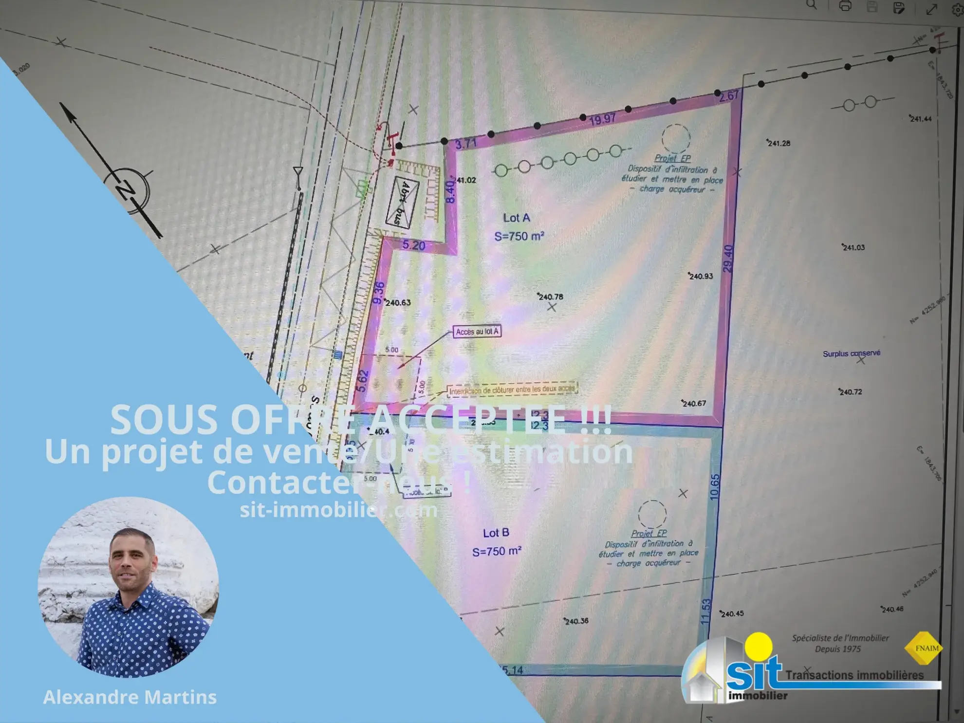 Terrain à bâtir de 750 m² à Reventin-Vaugris près de Vienne 