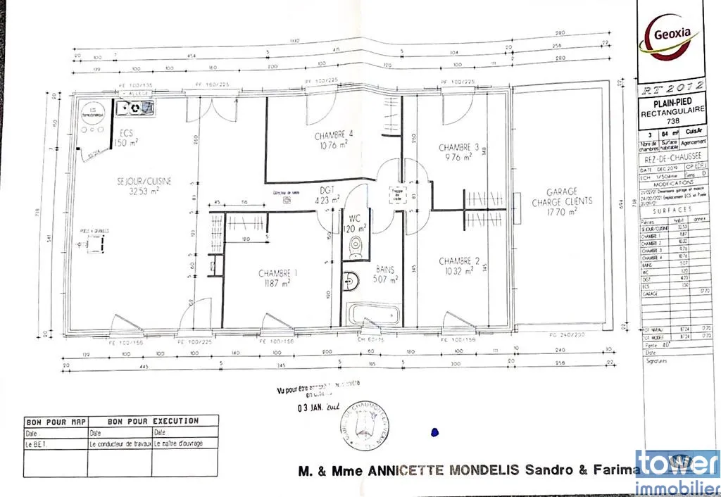 Terrain constructible à Chaumont en Vexin de 526 m² avec permis 