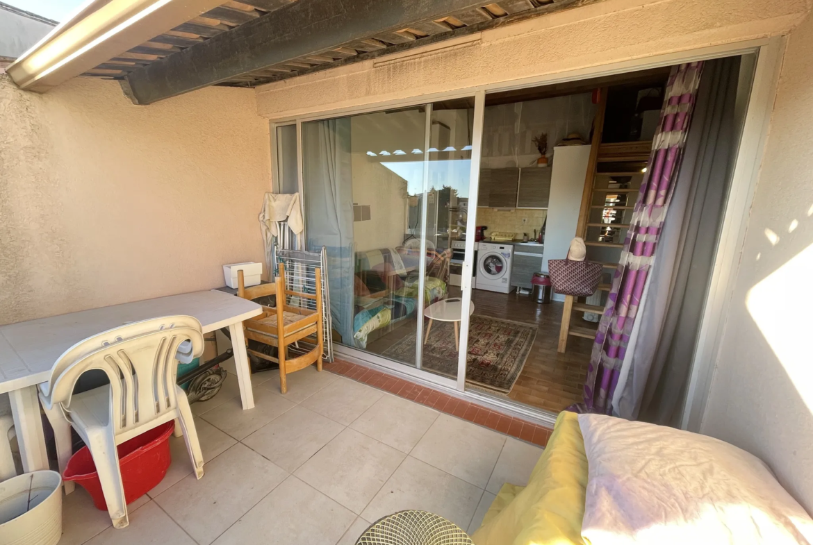 Studio mezzanine avec terrasse et parking privatif au Cap d'Agde 