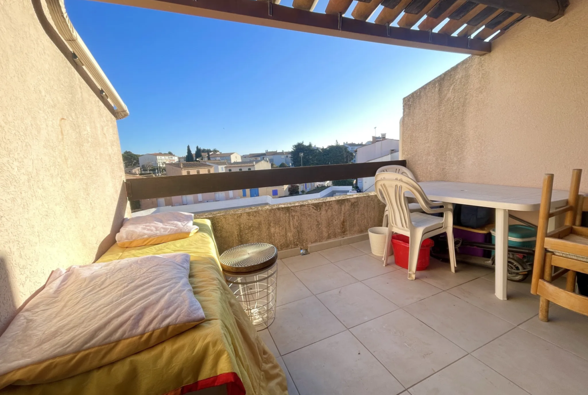 Studio mezzanine avec terrasse et parking privatif au Cap d'Agde 