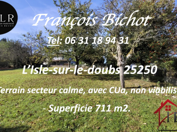 Terrain constructible de 711 m² à L'Isle-sur-le-Doubs