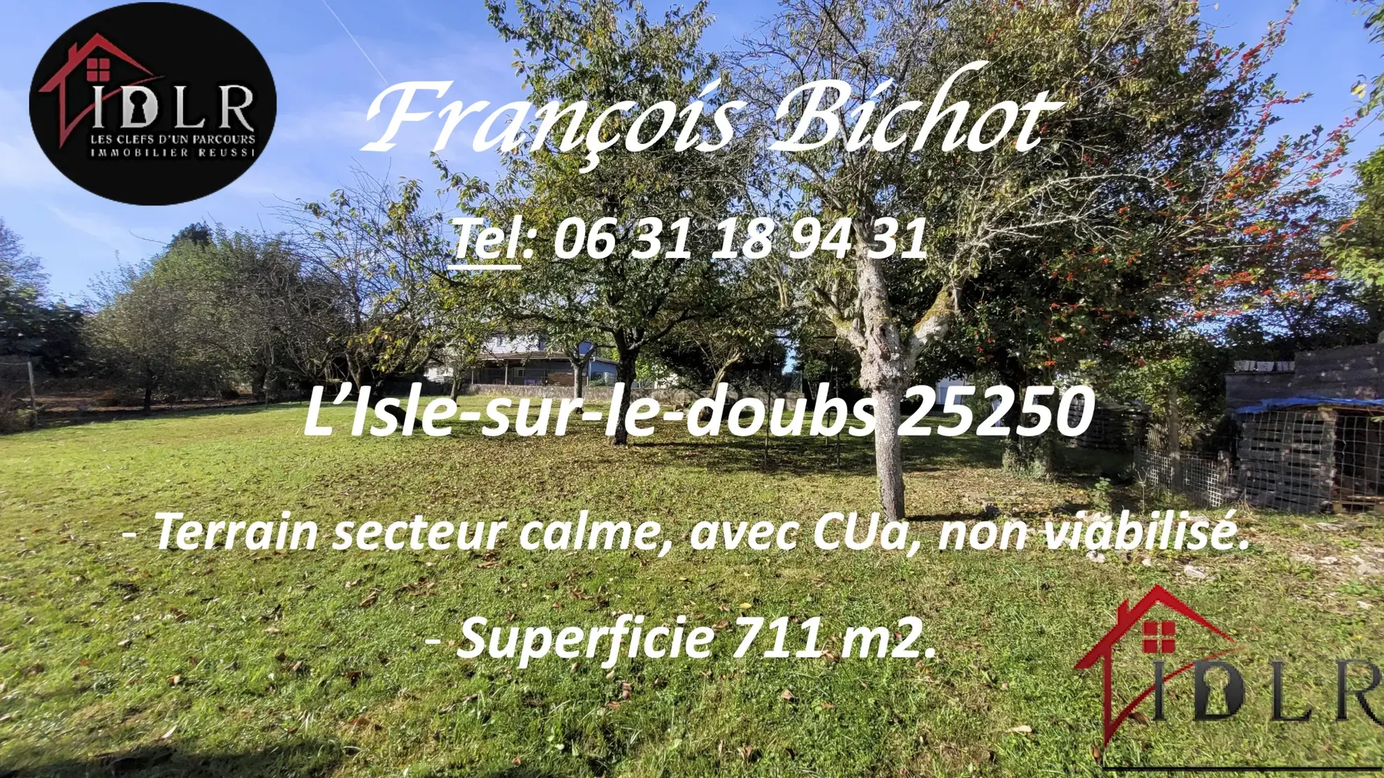 Terrain constructible de 711 m² à L'Isle-sur-le-Doubs 