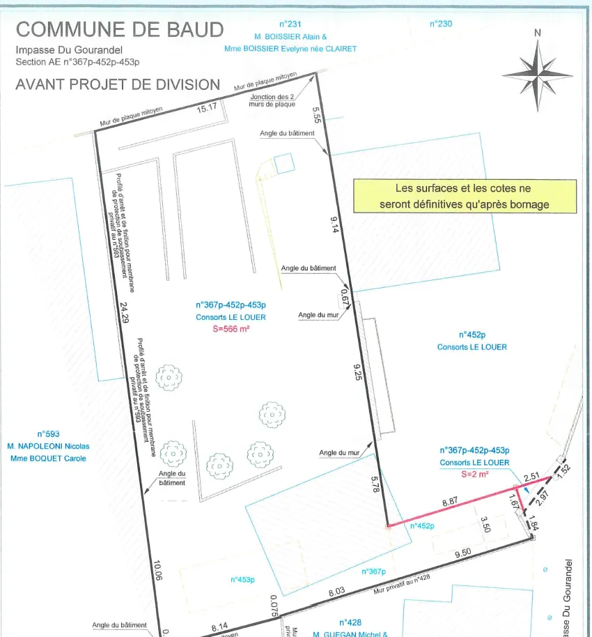 Terrain constructible de 566 m² à Baud - Exclusivité Baldimmo 