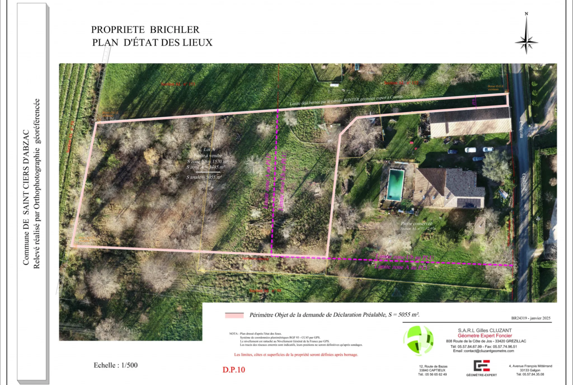 Terrain à bâtir libre de constructeur, 5055 m² à Saint-Ciers-d’Abzac 