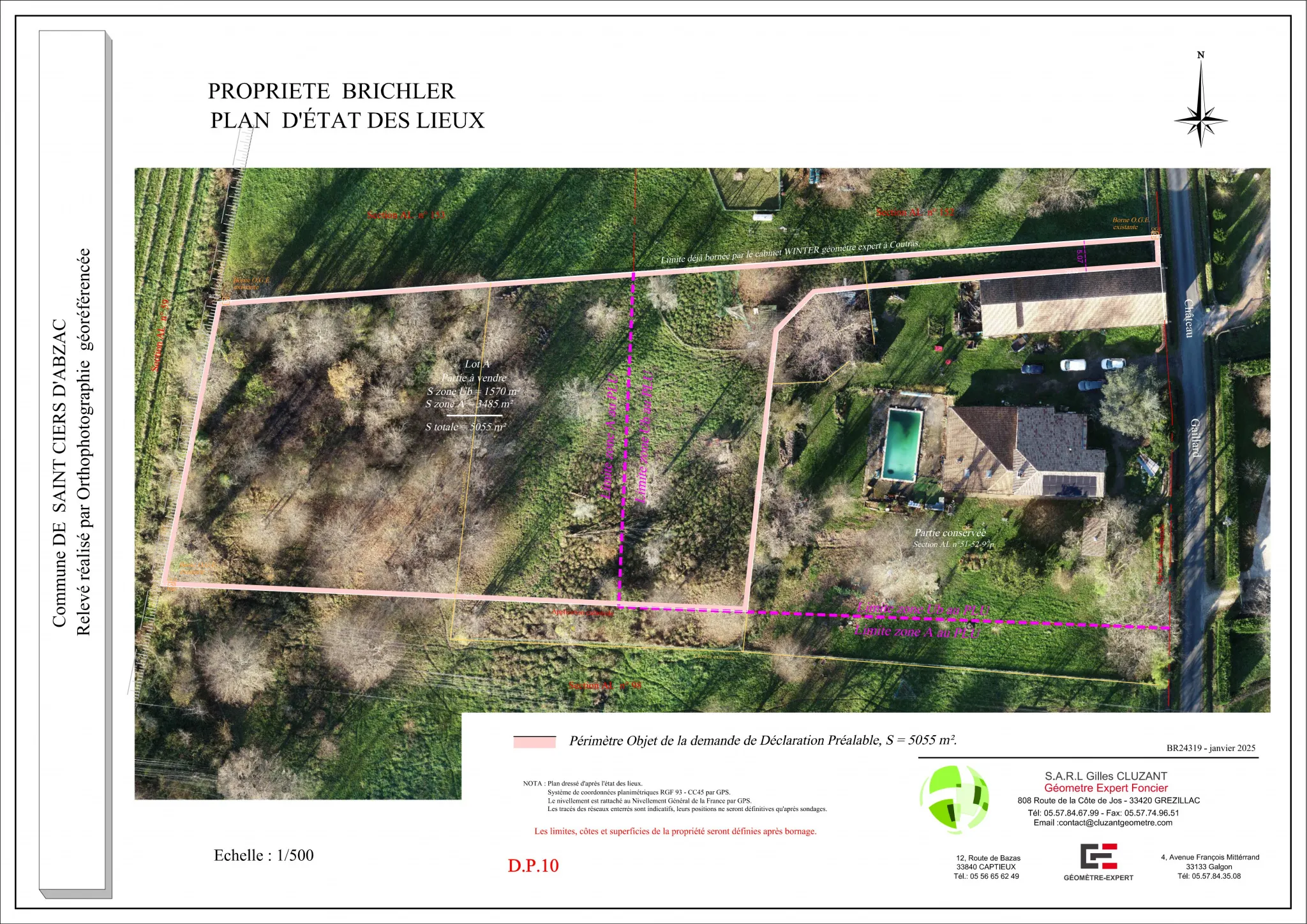 Terrain à bâtir libre de constructeur, 5055 m² à Saint-Ciers-d’Abzac 