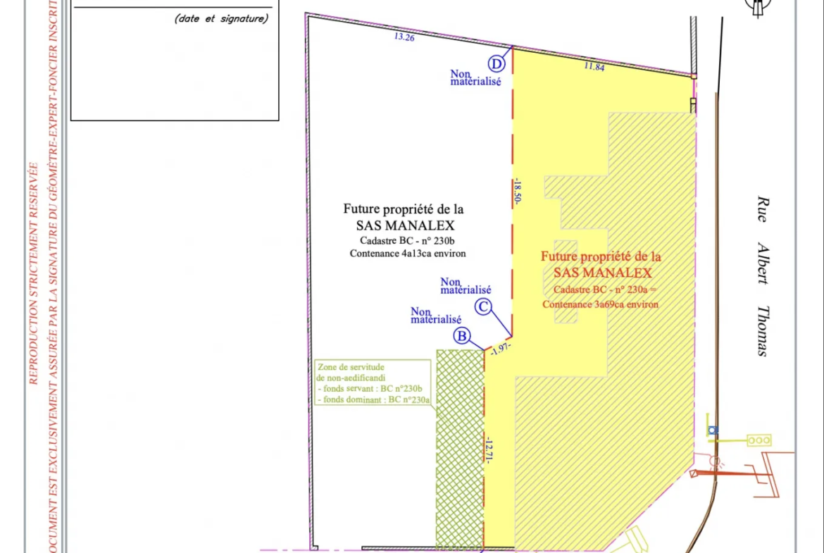 Terrain à bâtir 423 m² en hypercentre de Roanne 