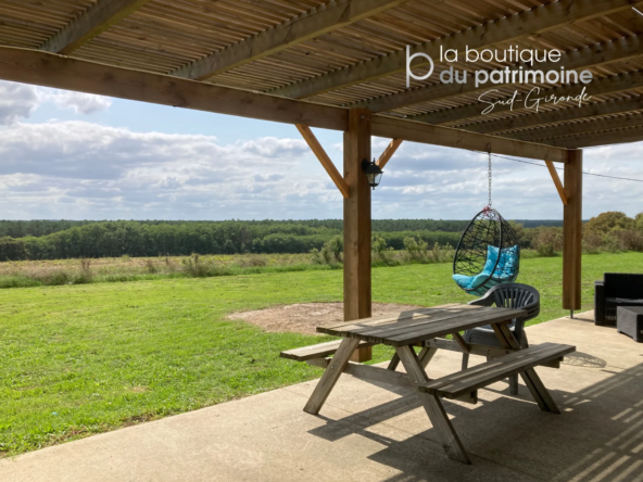 Maison authentique de 130m² avec vue dégagée et grand jardin à Bazas