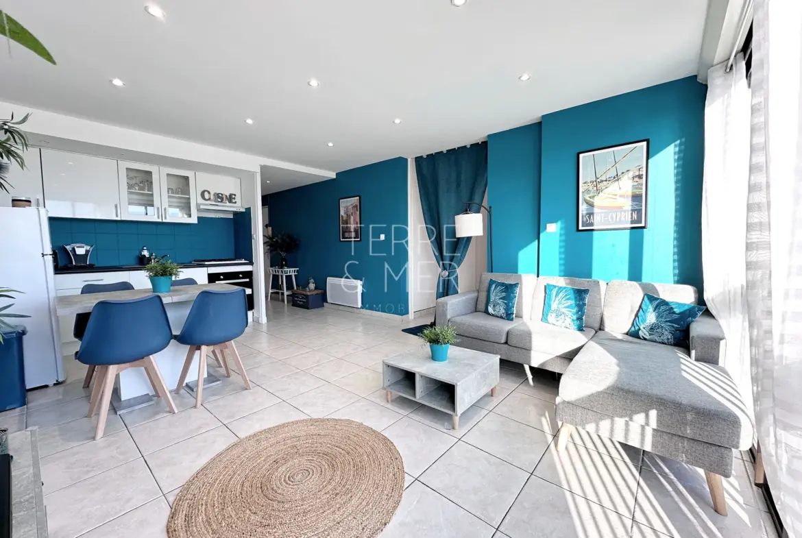 À vendre : Appartement rénové 3 pièces à Saint-Cyprien Plage 