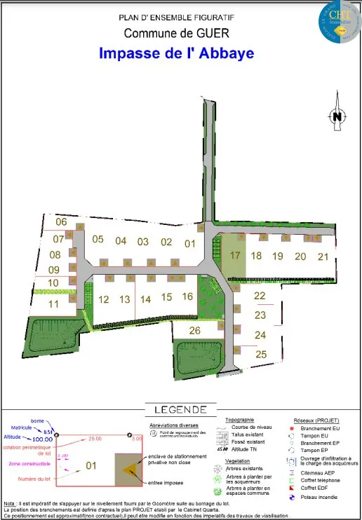 Terrain constructible de 546 m² à vendre à Guer (56380) 