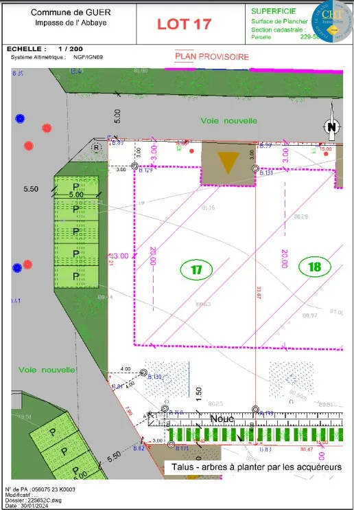 Terrain constructible de 546 m² à vendre à Guer (56380) 