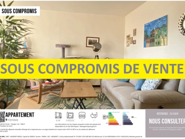 Appartement T2 avec loggia et parking à Perpignan, Quartier des Fleurs