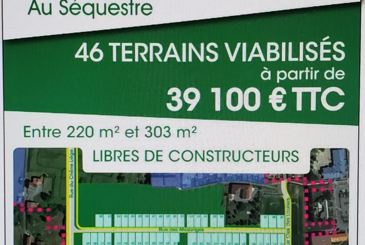 Terrains constructibles près d'Albi à partir de 39 100 € 