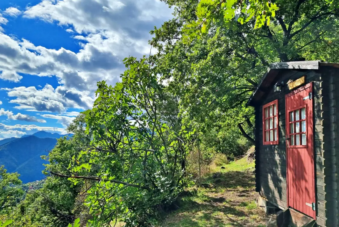 Terrain de Loisir aux Adrets avec Cabanons et Vue Panoramique 