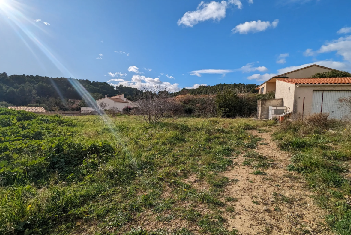 Villa plain-pied avec garage et terrain constructible à Bize-Minervois 