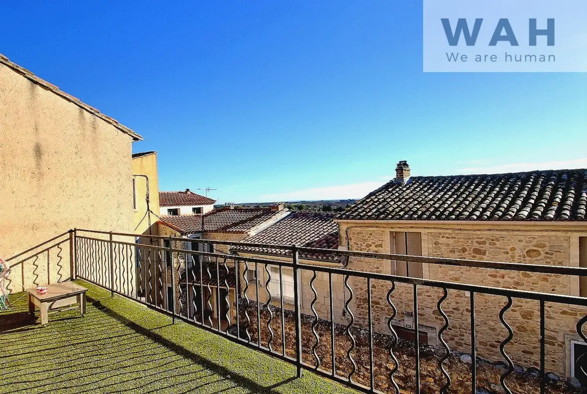 Maison de village 114m² avec balcon et vue panoramique à Saint-Christol 