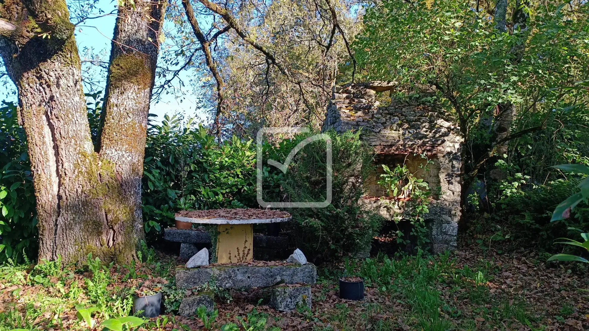 Maison à restaurer à vendre dans un hameau de Coulaures avec granges et parc 