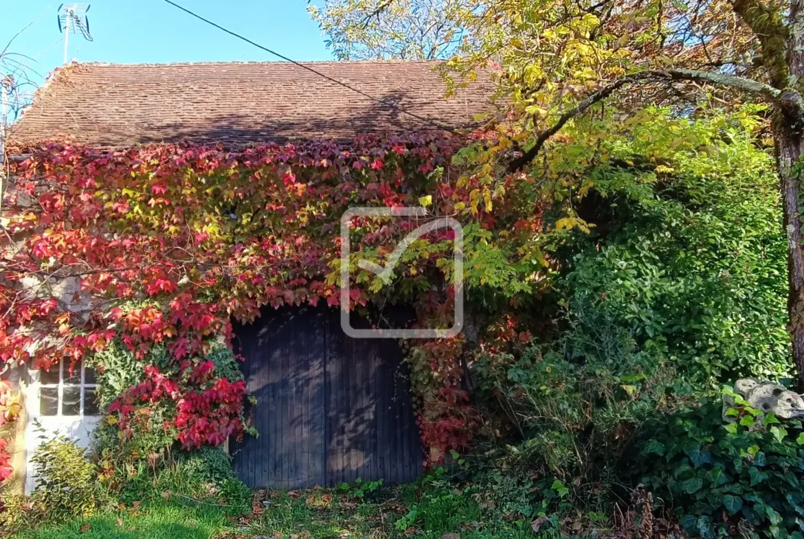 Maison à restaurer à vendre dans un hameau de Coulaures avec granges et parc 