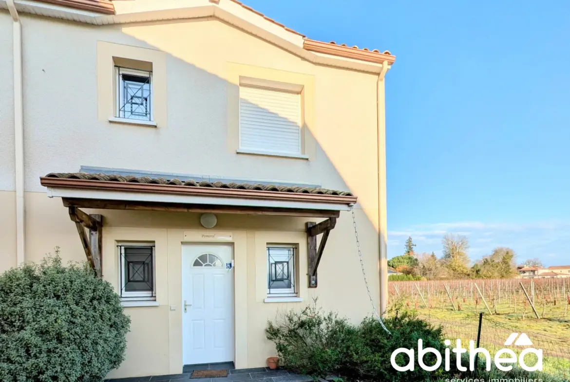 Maison mitoyenne récente à Libourne - 80 m², clé en main 