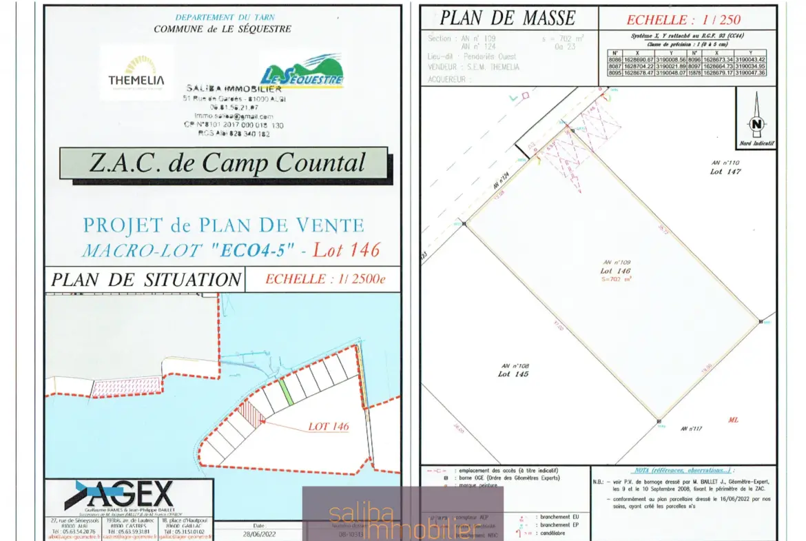 Terrain Viabilisé à Vendre proche Albi de 702 m² 