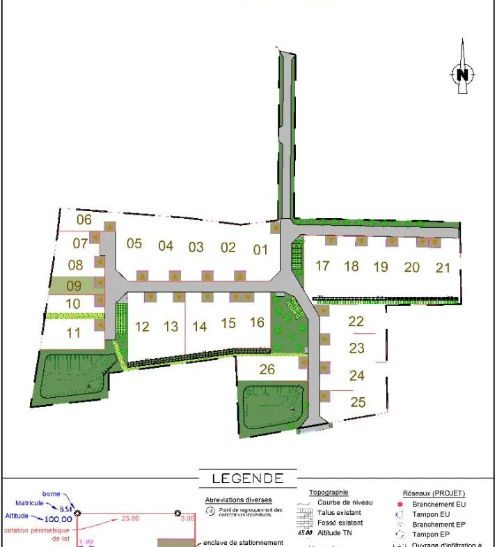 Vente terrain constructible de 241 m² à GUER (56380) 