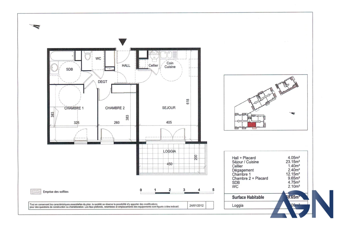 À Vendre : Appartement 3 Pièces 59,65 m² à Montpellier 