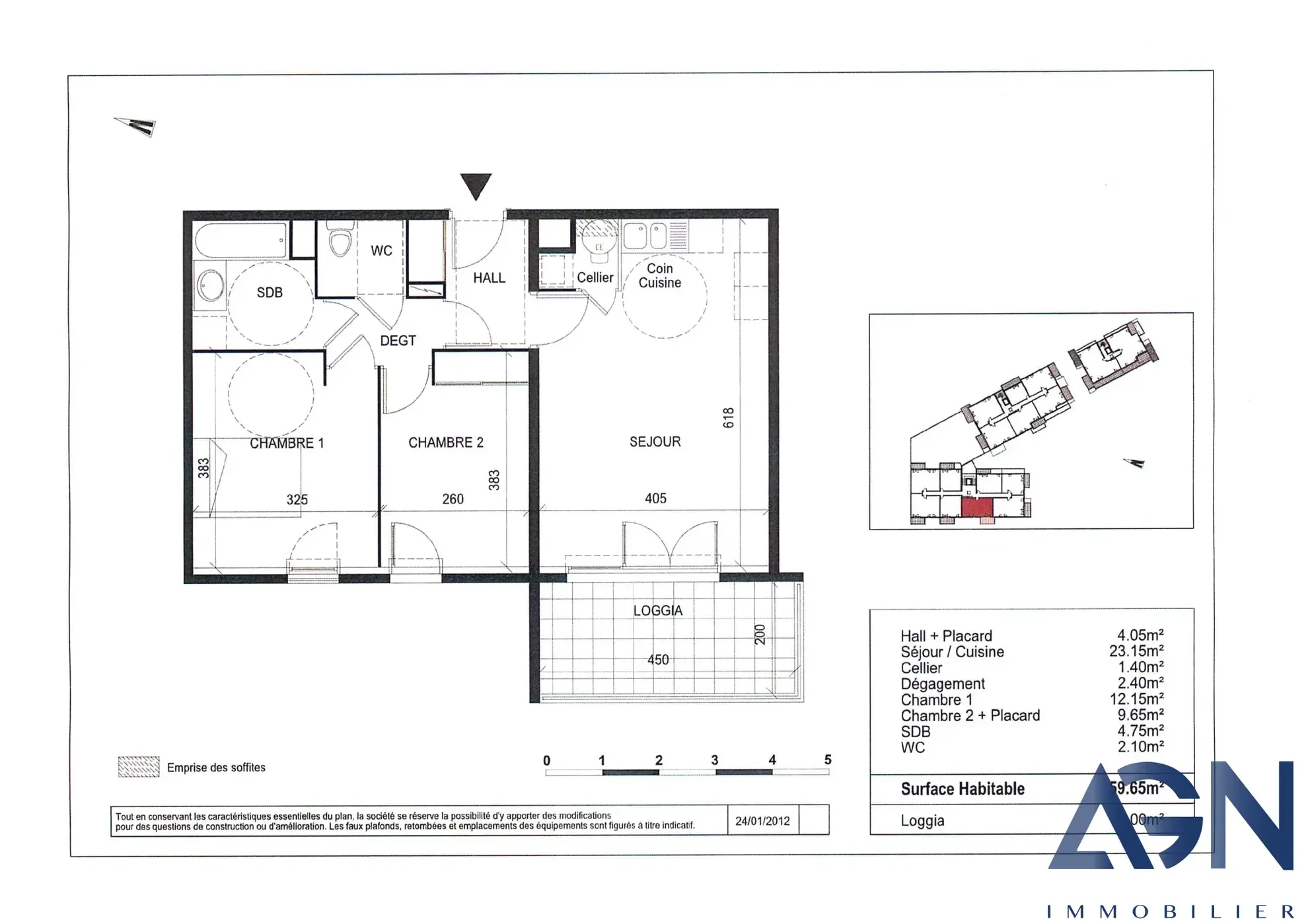 À Vendre : Appartement 3 Pièces 59,65 m² à Montpellier 