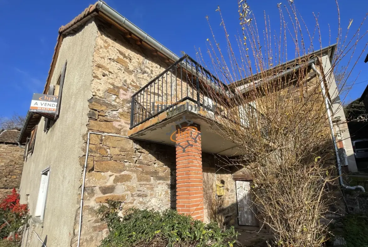 Maison de village à vendre à Broquiès avec jardin et terrasses 