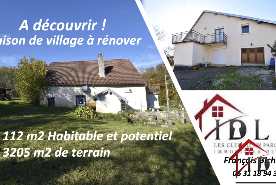 Maison de village à rénover à Fontaine les Clerval - 129 000 € 