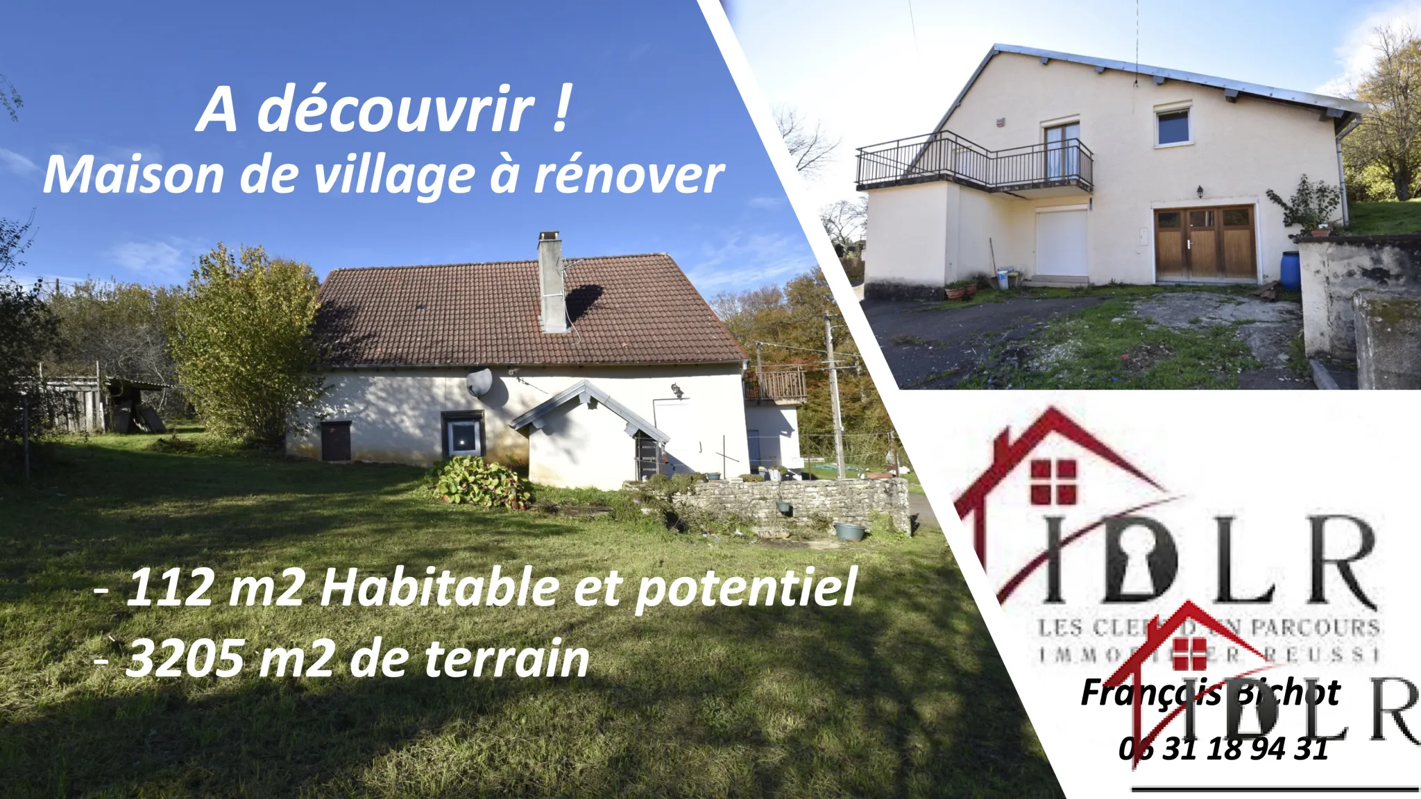 Maison de village à rénover à Fontaine les Clerval - 129 000 € 