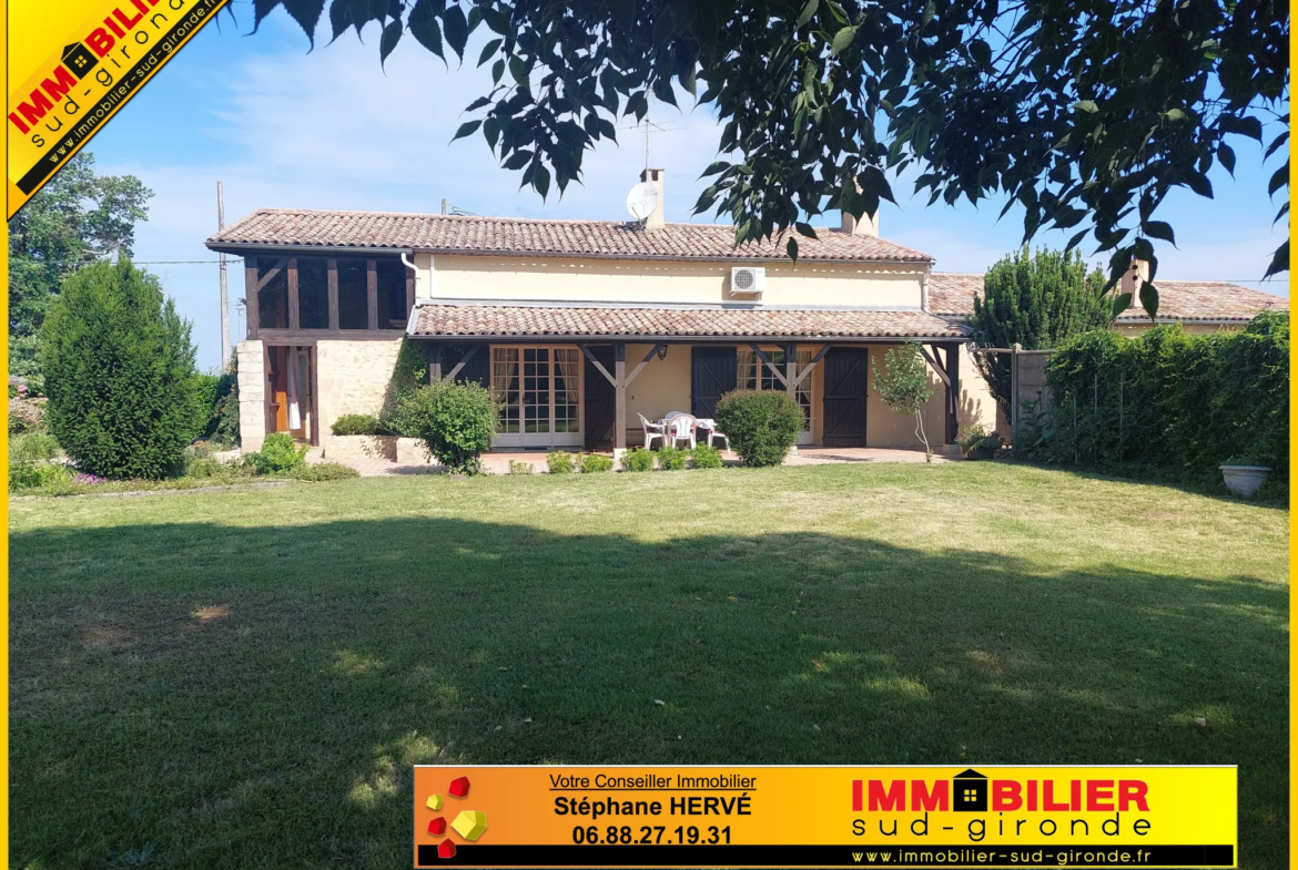 Maison en pierre à Langon avec grand terrain arboré 