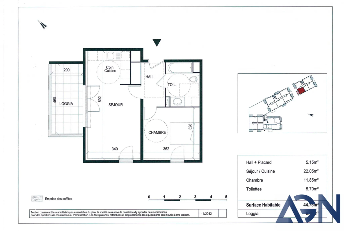 Appartement 2 pièces 44,75 m² à vendre à Montpellier - Quartier Alco 