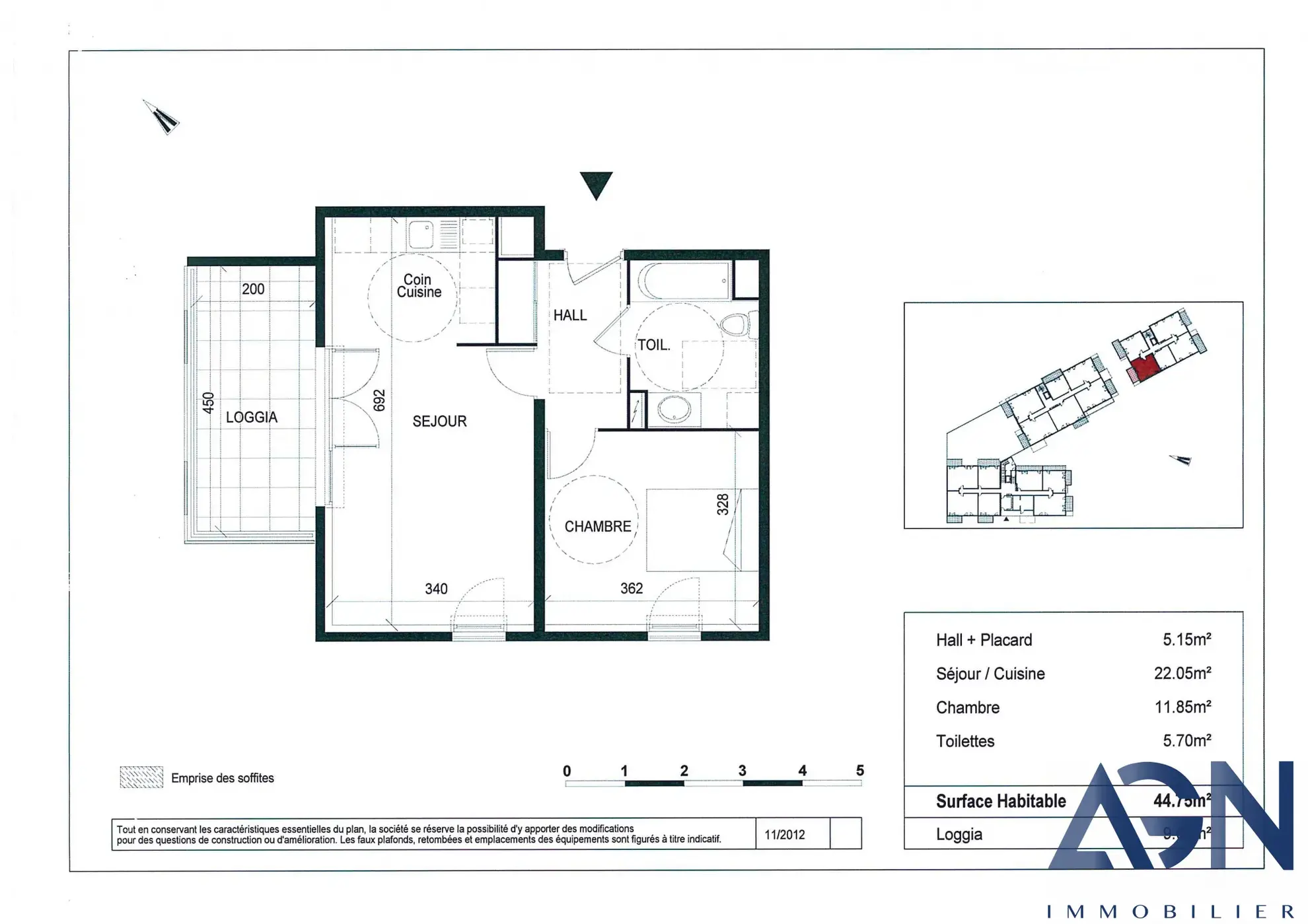 Appartement 2 pièces 44,75 m² à vendre à Montpellier - Quartier Alco 