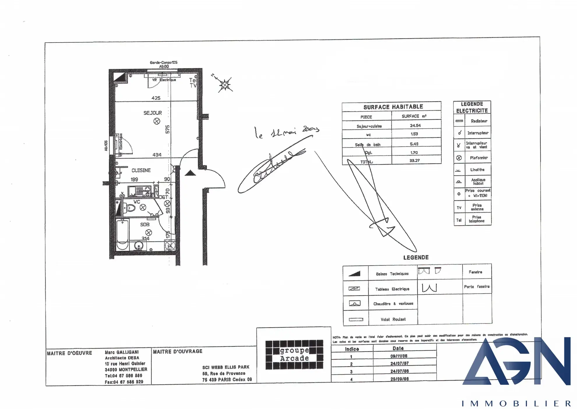 À vendre : Appartement T1 de 33,27 m² avec garage quartier Pas du Loup Montpellier 