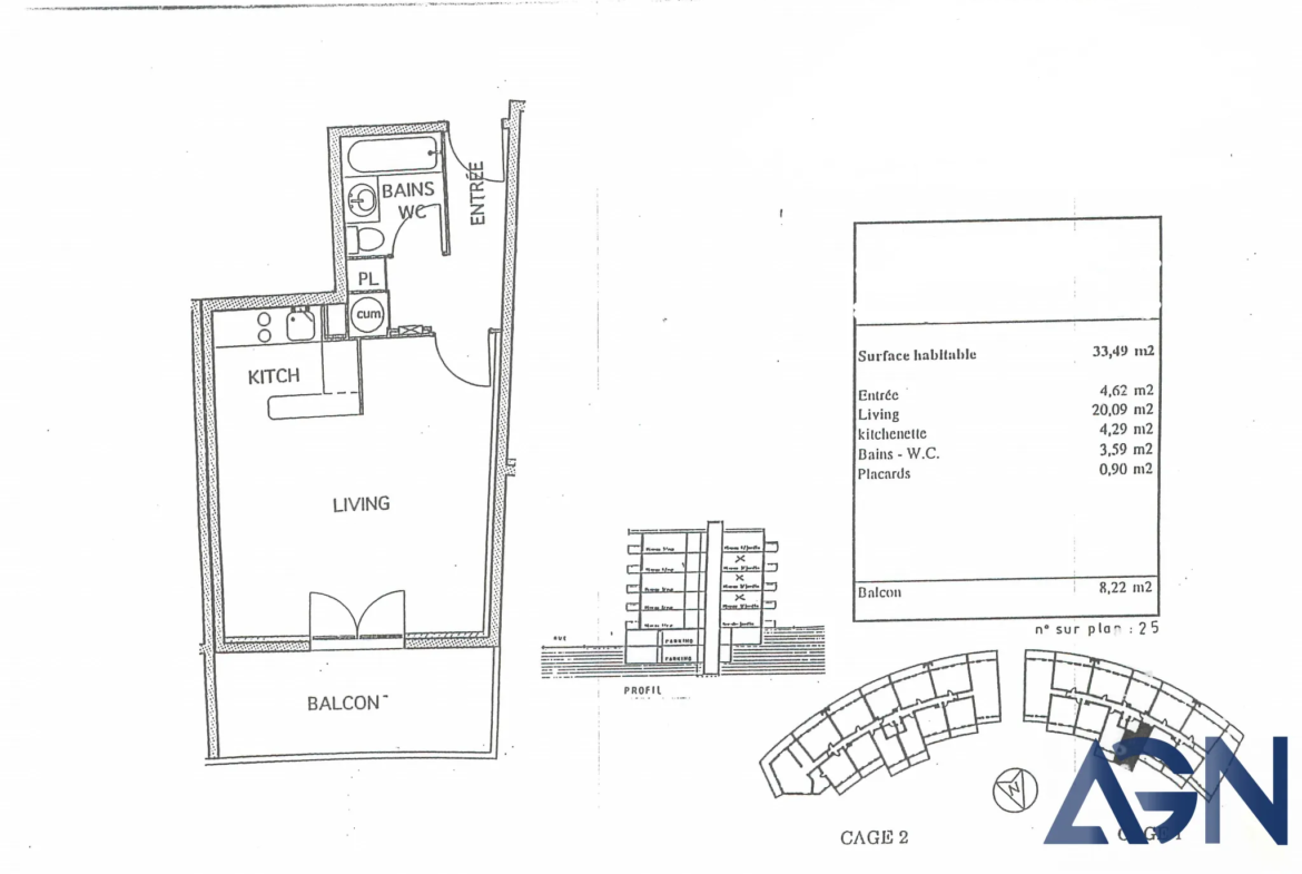 À vendre : appartement studio de 33,49 m² à Montpellier avec terrasse 