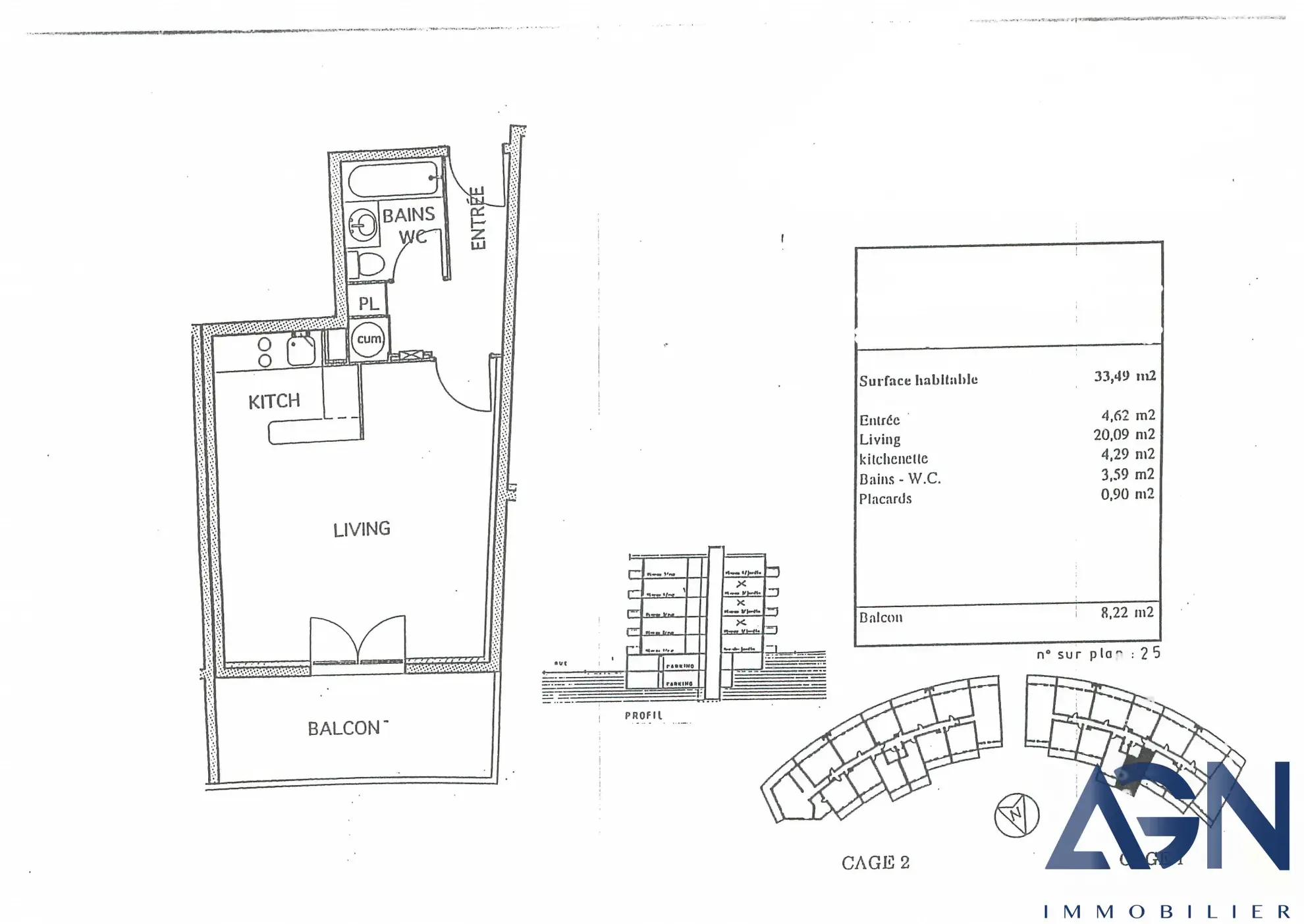 À vendre : appartement studio de 33,49 m² à Montpellier avec terrasse 