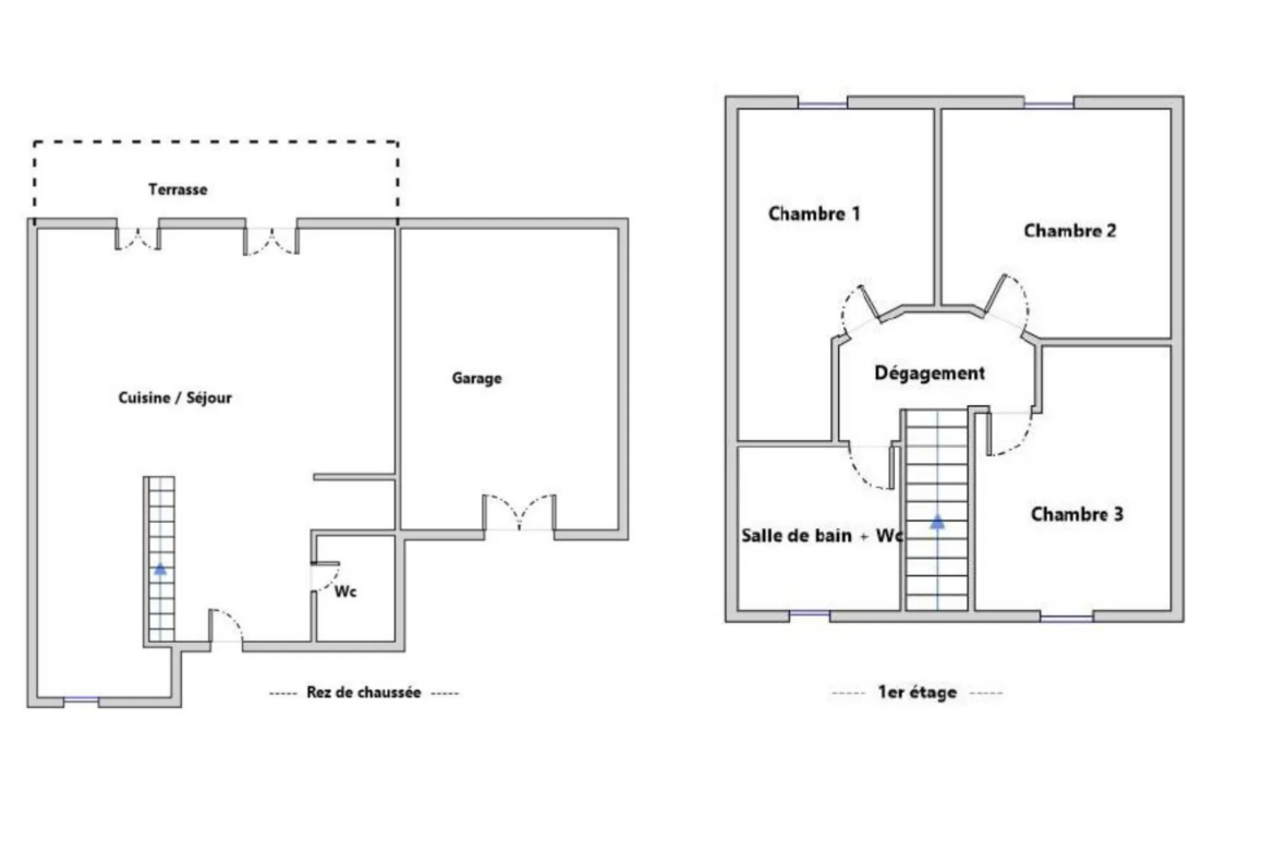 Maison mitoyenne 85 m² avec garage et jardin à Daux 