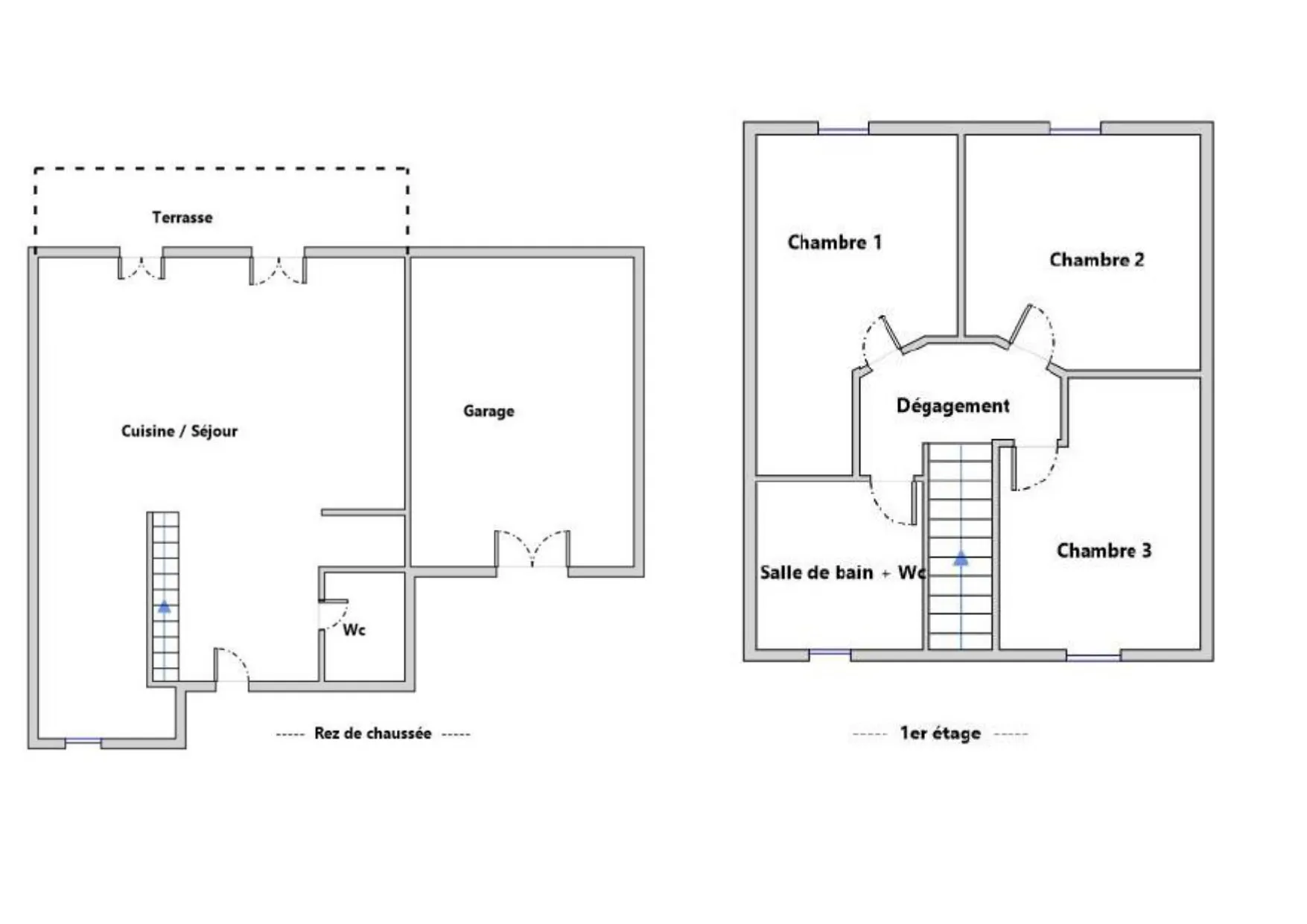 Maison mitoyenne 85 m² avec garage et jardin à Daux 